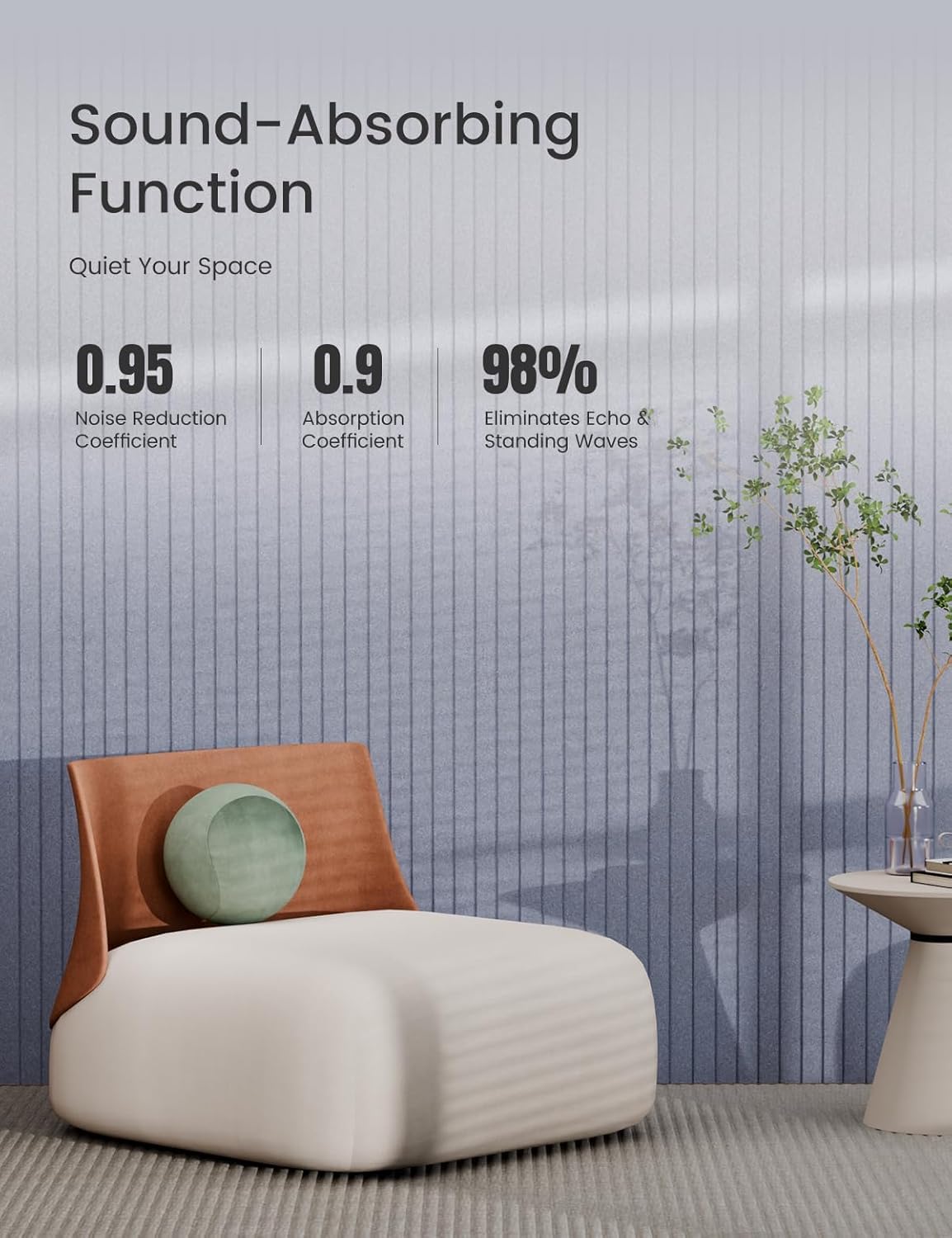 Bumusty Large Cork Board Alternative-36 x24 Felt Bulletin Board Tiles, with 30 Pushpins, 40 Adhesive Tabs, 6-Pack Slat Wall Paneling, Cork Boards for Office Push Pin Board Felt Board-Soft Periwinkle