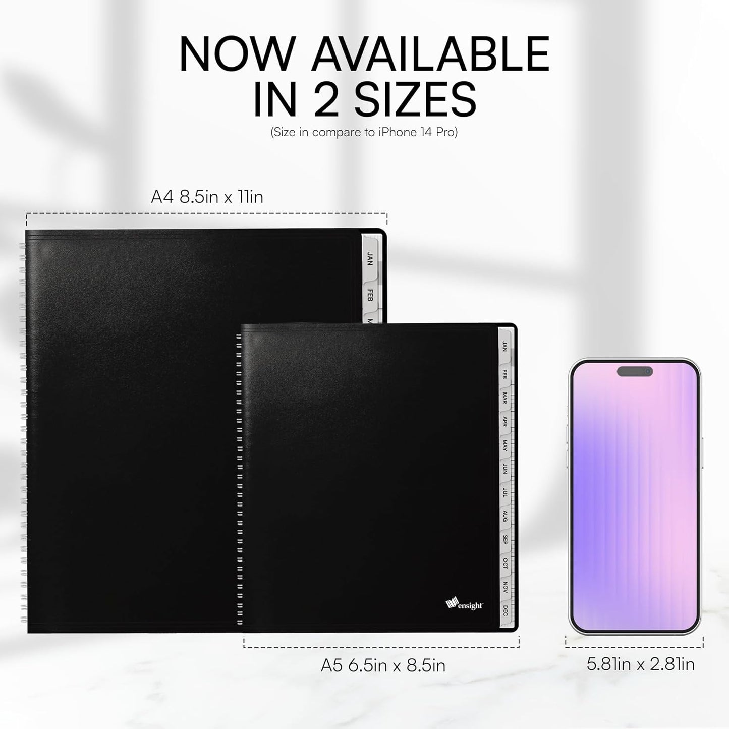 Ensight 2026 Appointment Book & Planner Ensight 8.5 x 11 inches Large Tabbed Daily Hourly Weekly Planner Schedule Book 15 Minute time Slots Business & Personal Planner Jan 2026 Dec 2026 Black