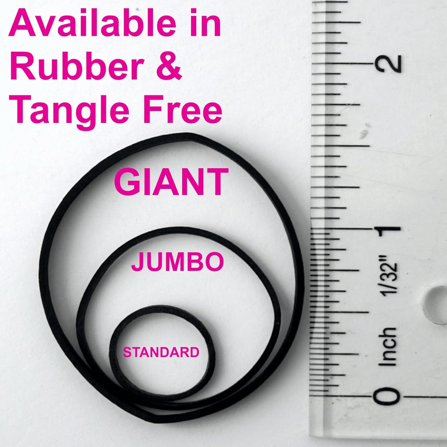 200, Jumbo Size, Brown Color, US Made Rubber Hair Bands for Pony Tails and Braids In A Clamshell