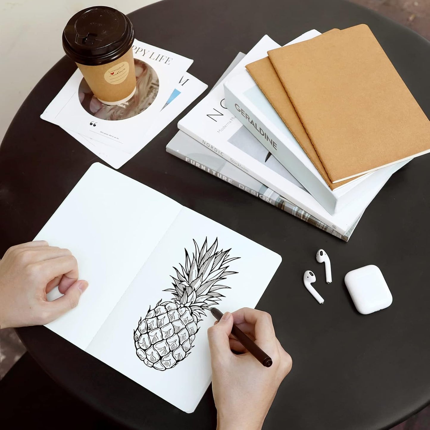 EUSOAR Blank Notebooks, 24pcs A5 5.5"x8.3" 60 Pages Soft Cover Kraft Subject Journal Notebooks, Writing Note Pads Business Composition,for School Office College Work Note Taking Diary