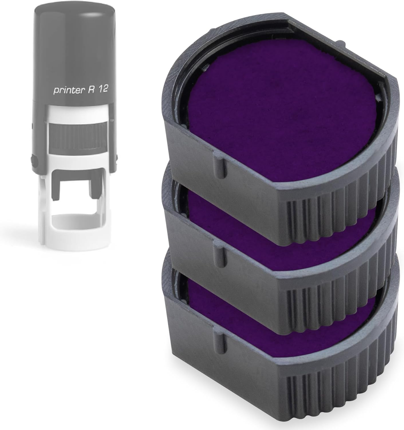 COLOP E/R12 Non-Toxic, Water Based Premium Replacement Pad for Printer R12 Stamp - Pack of 3 - Purple