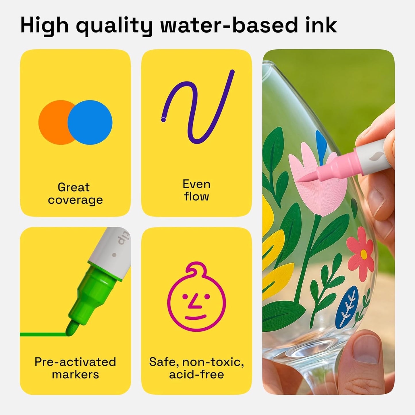 ARTISTRO 120 Dual Tip Acrylic Paint Markers - Easy for All Ages & Levels Acrylic Paint Pens for Fabric, Rocks, Paper, Wood, Canvas, Glass, DIY (Dual Tip Brush + Fine, 120)