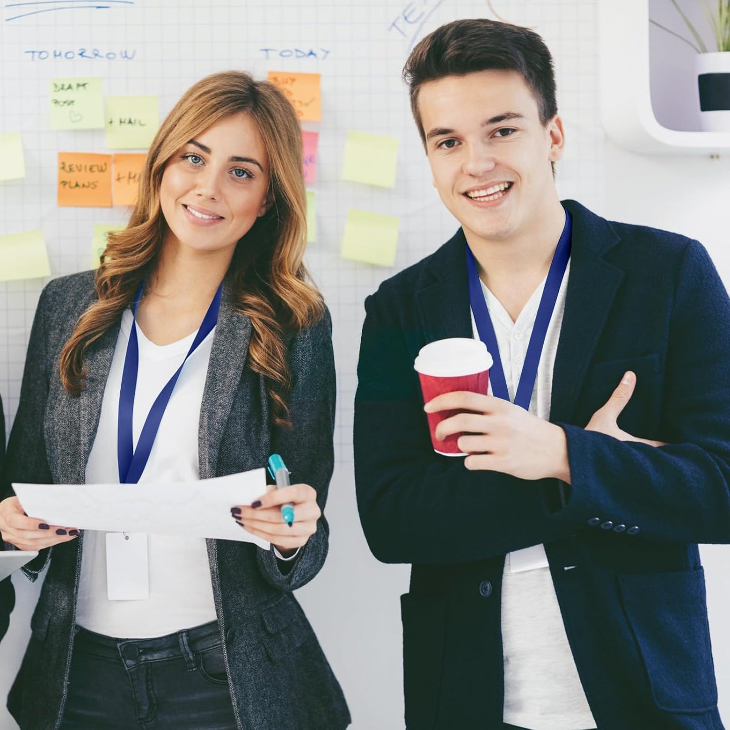 DE Breakaway Lanyards for Id Badges,Teacher Lanyard with with J-Hook Bulk Flat Lanyards for Name tag ID Badges Holder