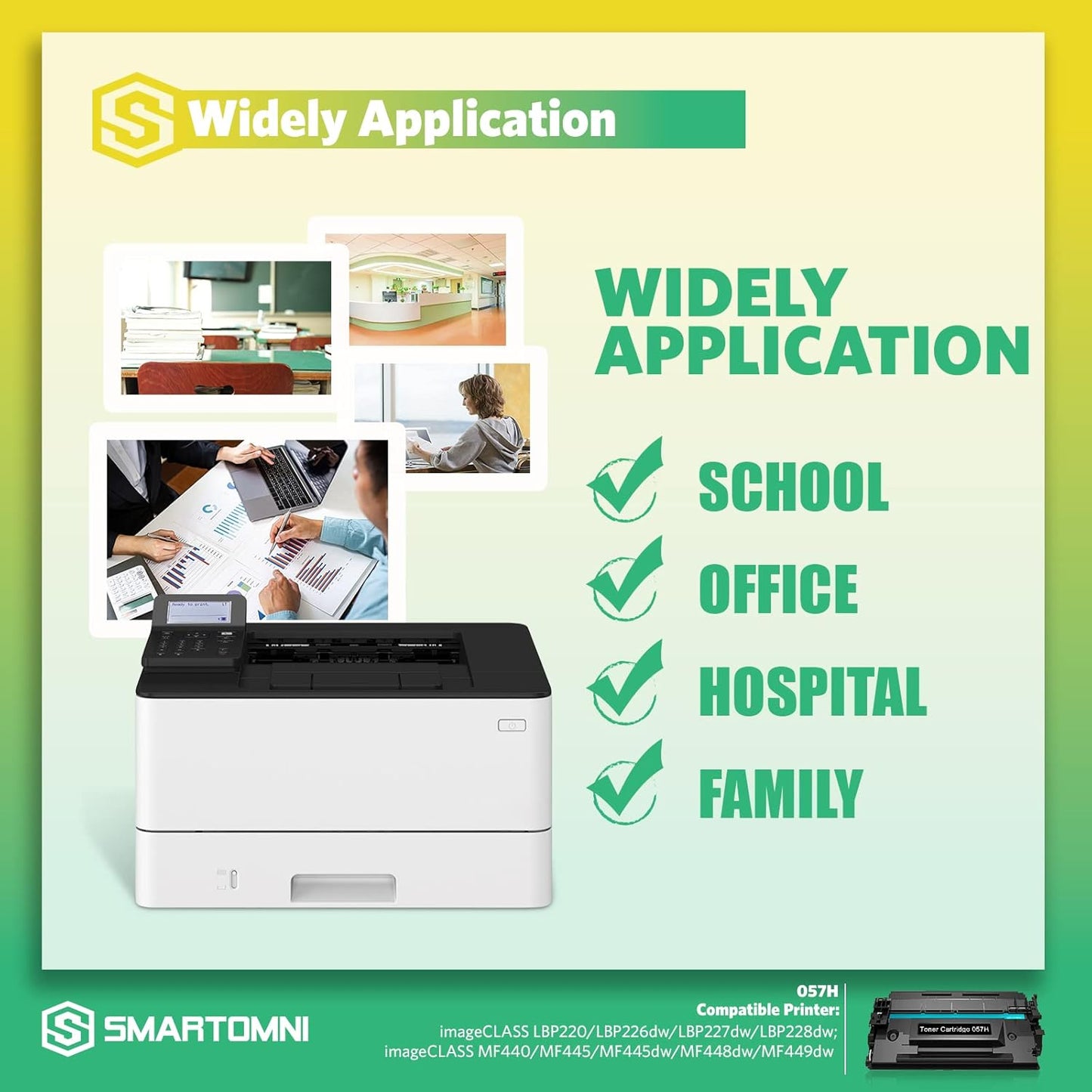 Compatible 057H Toner Cartridge Replacement for Canon 057H 057 CRG-057 Cartridge Compatible with Canon ImageCLASS MF440 MF445dw MF448dw MF449dw LBP220 LBP226dw LBP227dw LBP228dw Printer