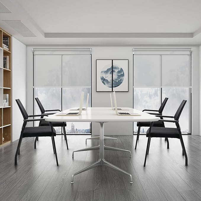 Desk Chair No Wheels, Arm Chair with Ergonomic Lumbar Support and Thickened Seats Cushion, Waiting Room Chairs for Office School Church Guest Reception, Black