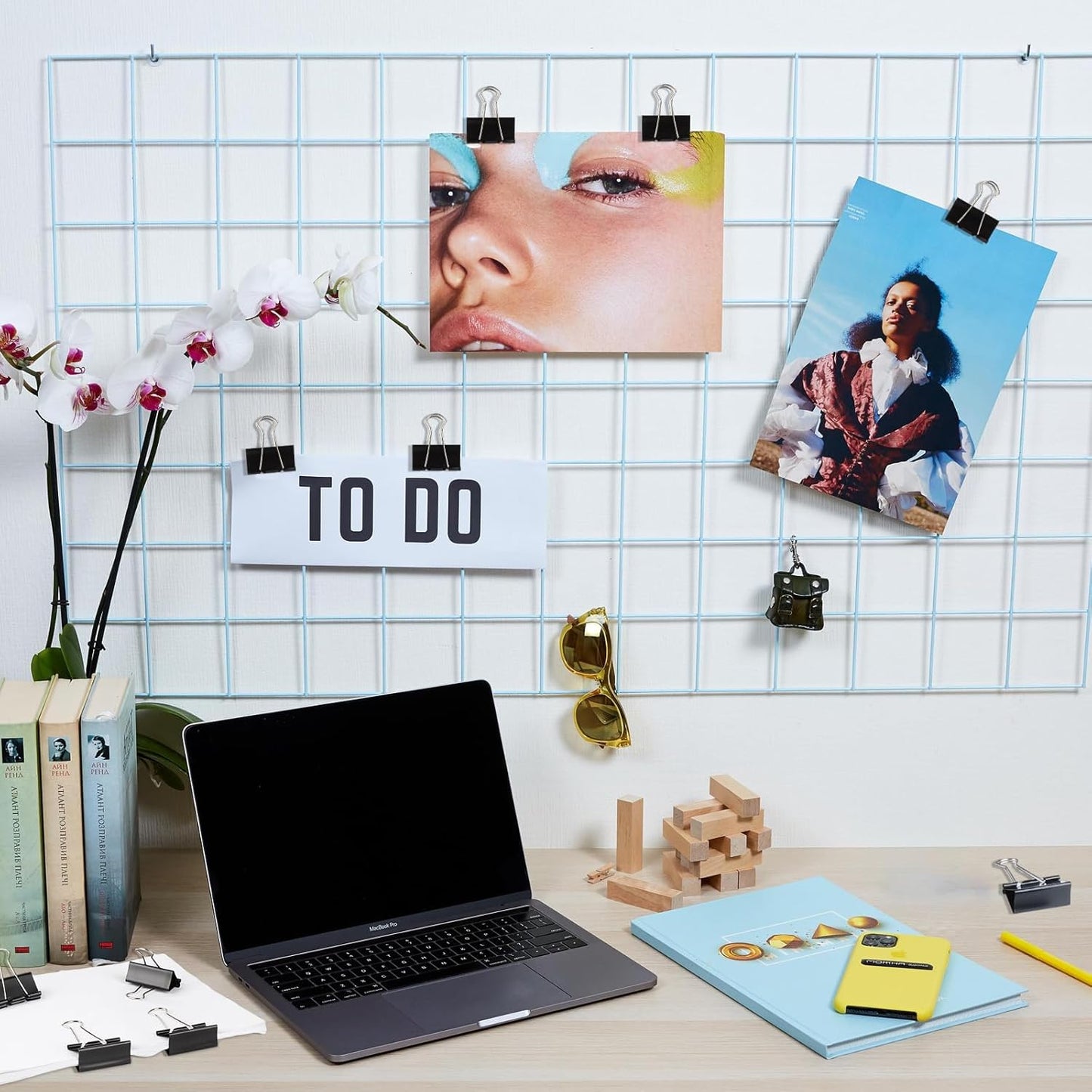 Ufmarine Binder Clips Paper Clips Assorted Sizes 200 Count (Black), Extra Large, Large, Medium, Small, Mini and Micro,6 Sizes with Box for Office, School and Home