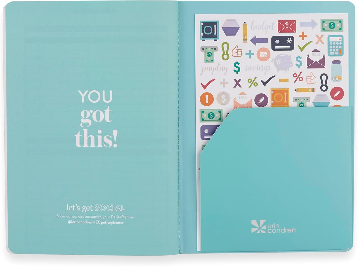 Erin Condren Budget Book Petite Planner - Achieve Financial Goals with Style - Abstract Circles