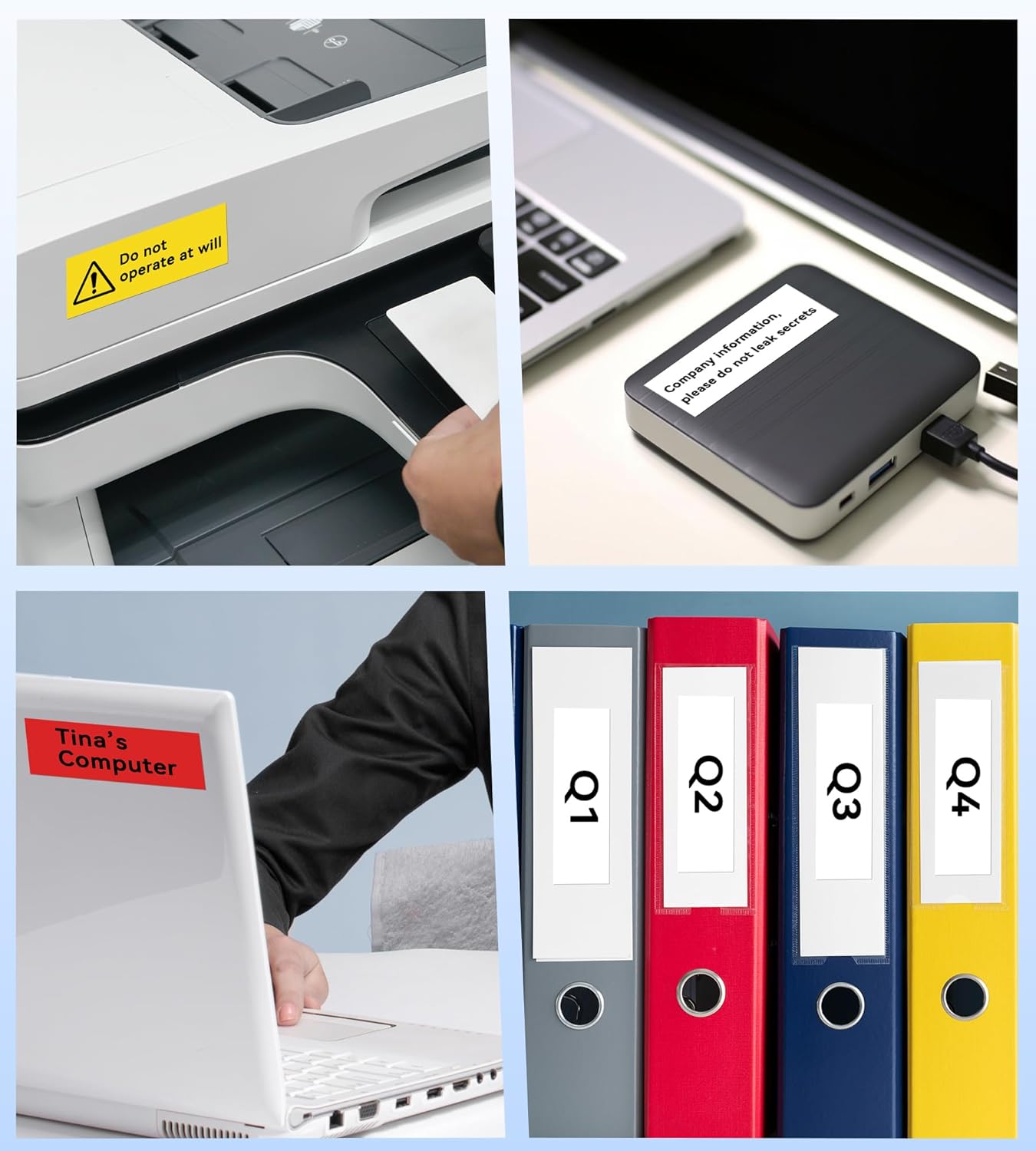 TZe Tz 18mm 0.7’’ Laminated Label Tape Color Replace for Brother Label Maker Tape 18mm 3/4'' White/Red/Yellow/Blue/Green P Touch Tape Work for PT-D400, PT-D600, PT-D410, PT-D610BT, 5-Pack