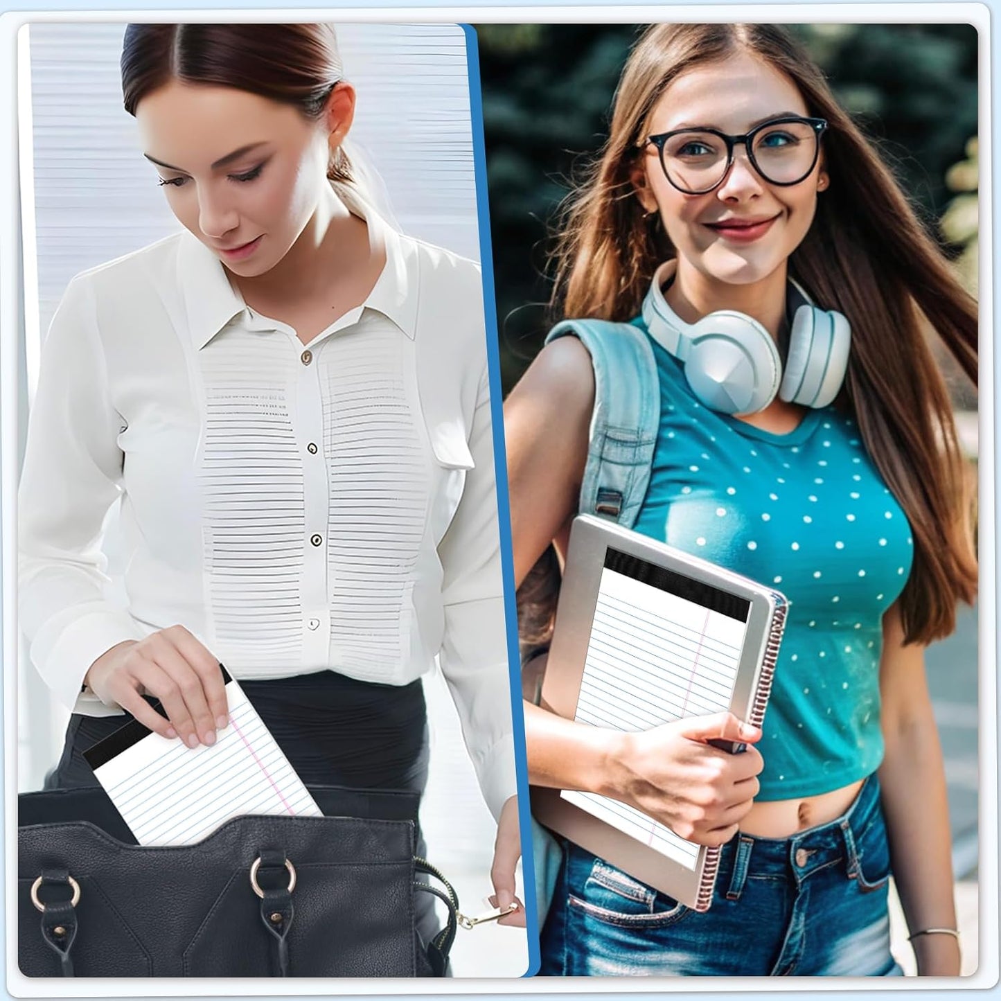 6 Pack Legal Pad 5x8, 180 Sheets Small Note Pad College Ruled Writing Pad Perforated Notepad for School, Office, To-Do Lists Grocery List Shopping List, 30 Sheets White