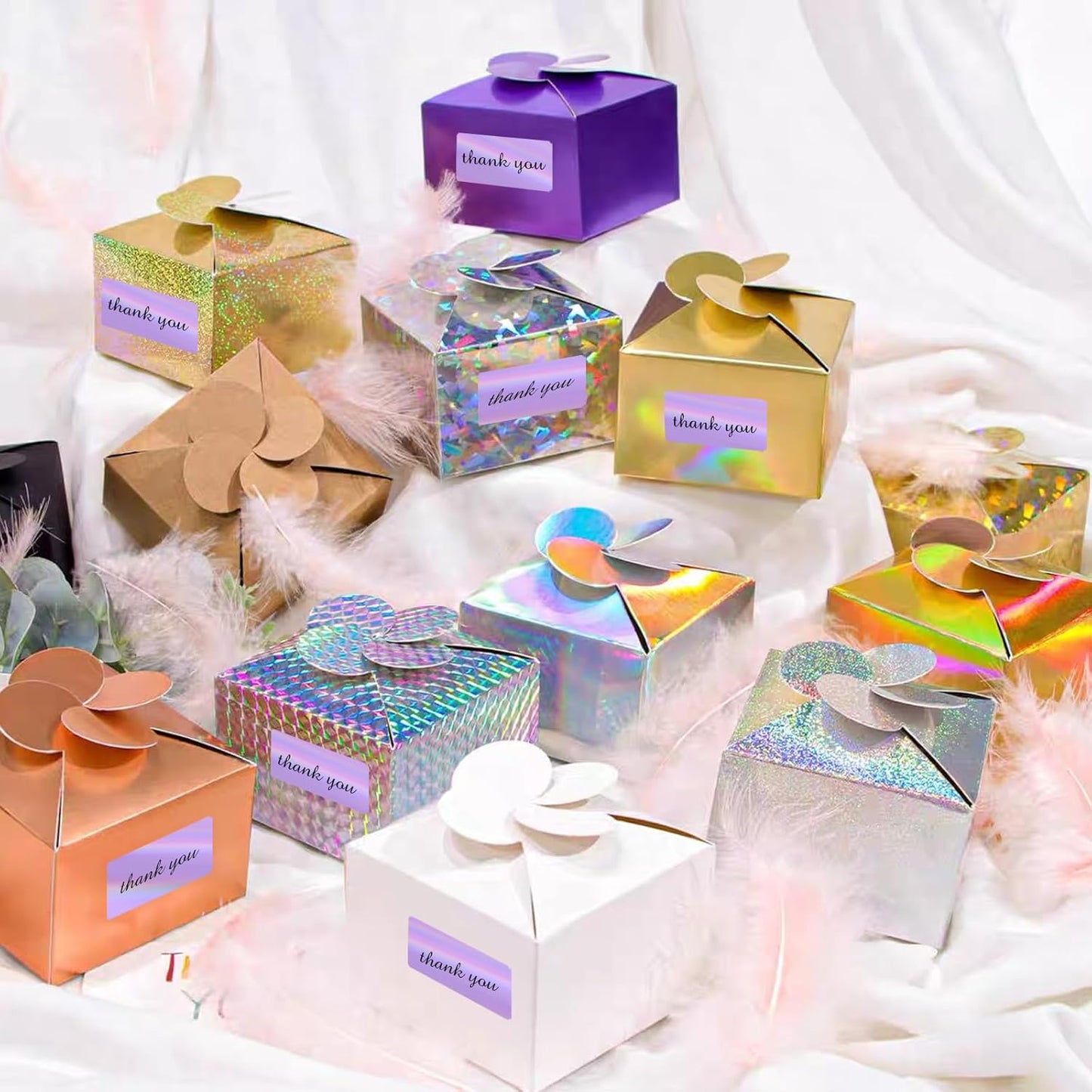 Direct Thermal Label 2x1 Inch- Barcode Labels- Holographic Thermal Sticker Labels for Address, Shipping, Compatible with Rollo Label Printer & MUNBYN& Zebra (300 Sheets/Purple)