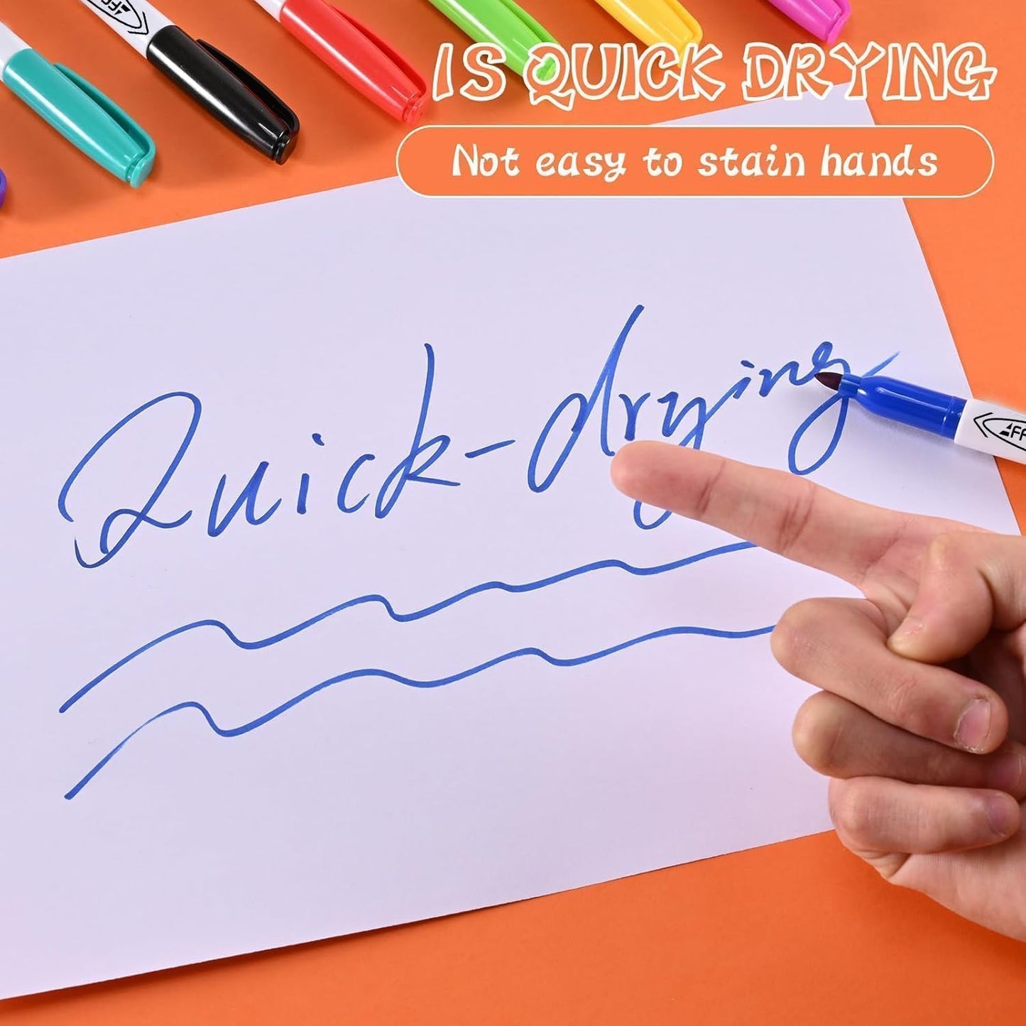 48 Colors Permanent Markers, Assorted Colors Vibrant Markers, Fine Point,Works on Wood, Plastic, Metal, and More, for Adults, Artist, Teacher, Kids, 48 Pack