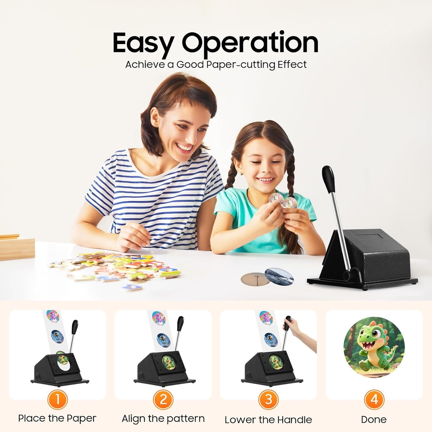 2.28in Button Paper Cutter 58mm Circle Punch Badge Paper Cutter for DIY Button, Mirrors Bottle Openers