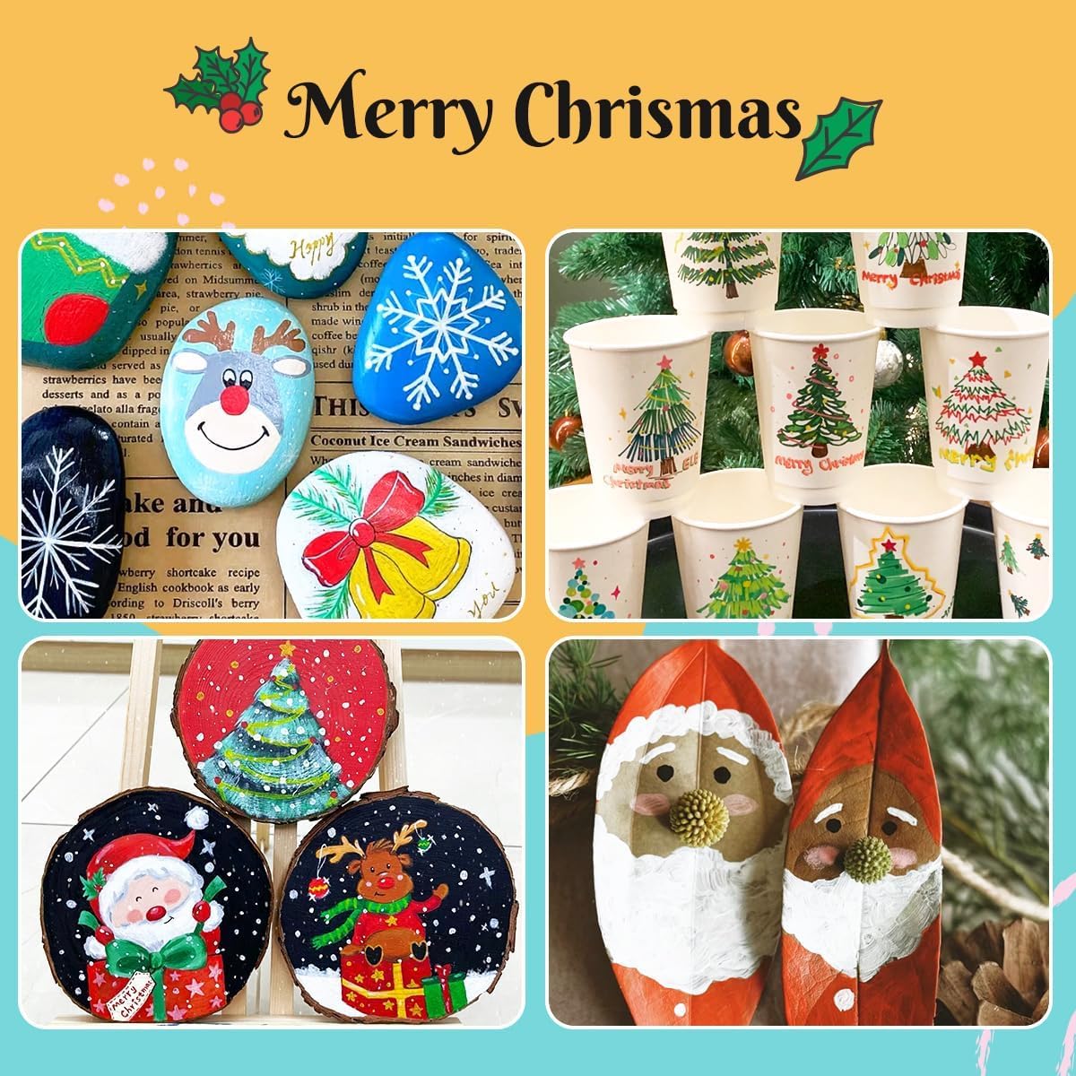 Arrtx 36 Colors Acrylic Marker for Rock Painting, Extra Brush Tip Paint Markers, Art Supplies, Fabric Markers, Waterproof Paint DIY Crafts Making