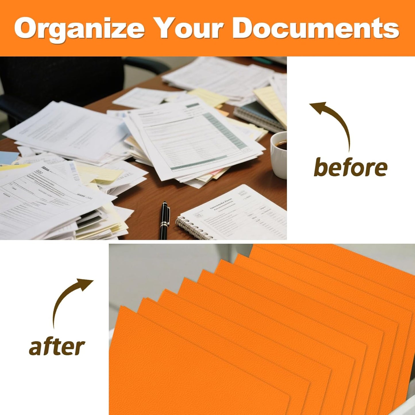 Folders with Pockets, LAYZZ 30 Pack Paper Pocket Folders, 2 Pocket Folders Fits Letter Size Paper, for School Office and Home (Orange)