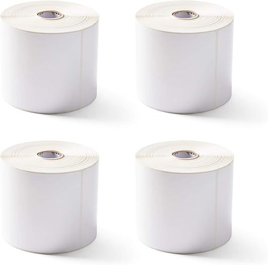 Zebra 4 x 6 in Thermal Transfer Polyester Labels Z-Ultimate 3000T Permanent Adhesive Shipping Labels 1 in Core 4 rolls 10031647SP