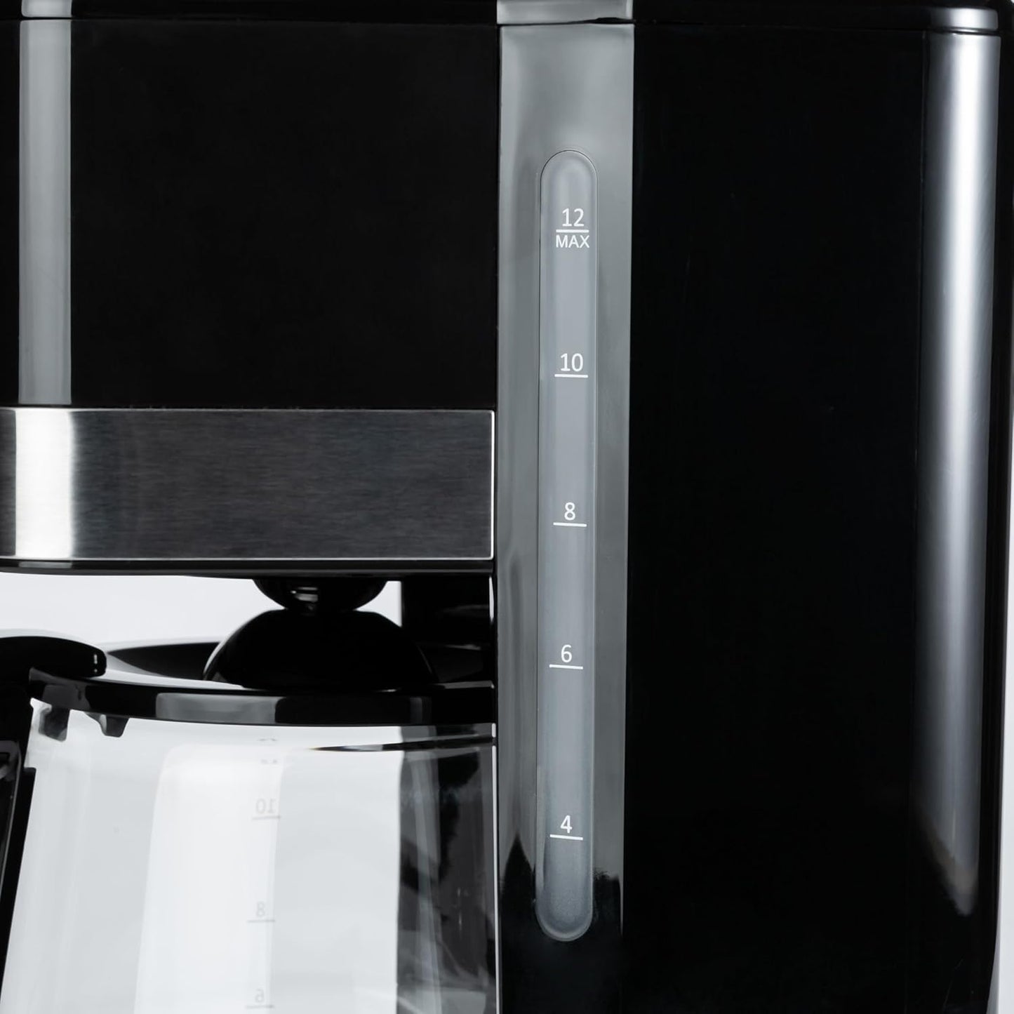 Amazon Basics Programmable 12 Cup Drip Coffee Maker, Coffee Machine with Glass Coffee Pot (1.9 Qt), Auto Shut-off, Touch Screen, Auto Pause, Removable Filter Basket, Black & Silver