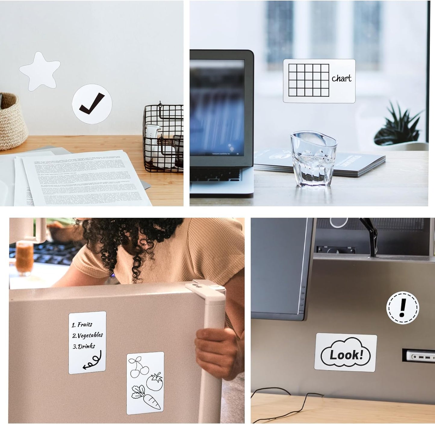 Dry Erase Labels Stickers 24 Pack 3x5 inch Reusable Dry Erase Sticky Notes Mini Whiteboard Label Stickers Removable Reusable Sticky Labels Dry Erase Post It Notes with Wipe Cloth