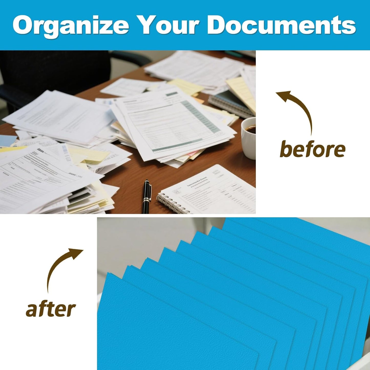 Folders with Pockets, LAYZZ 30 Pack Paper Pocket Folders, 2 Pocket File Folder Fits Letter Size Paper, for School Office and Home (Light Blue)