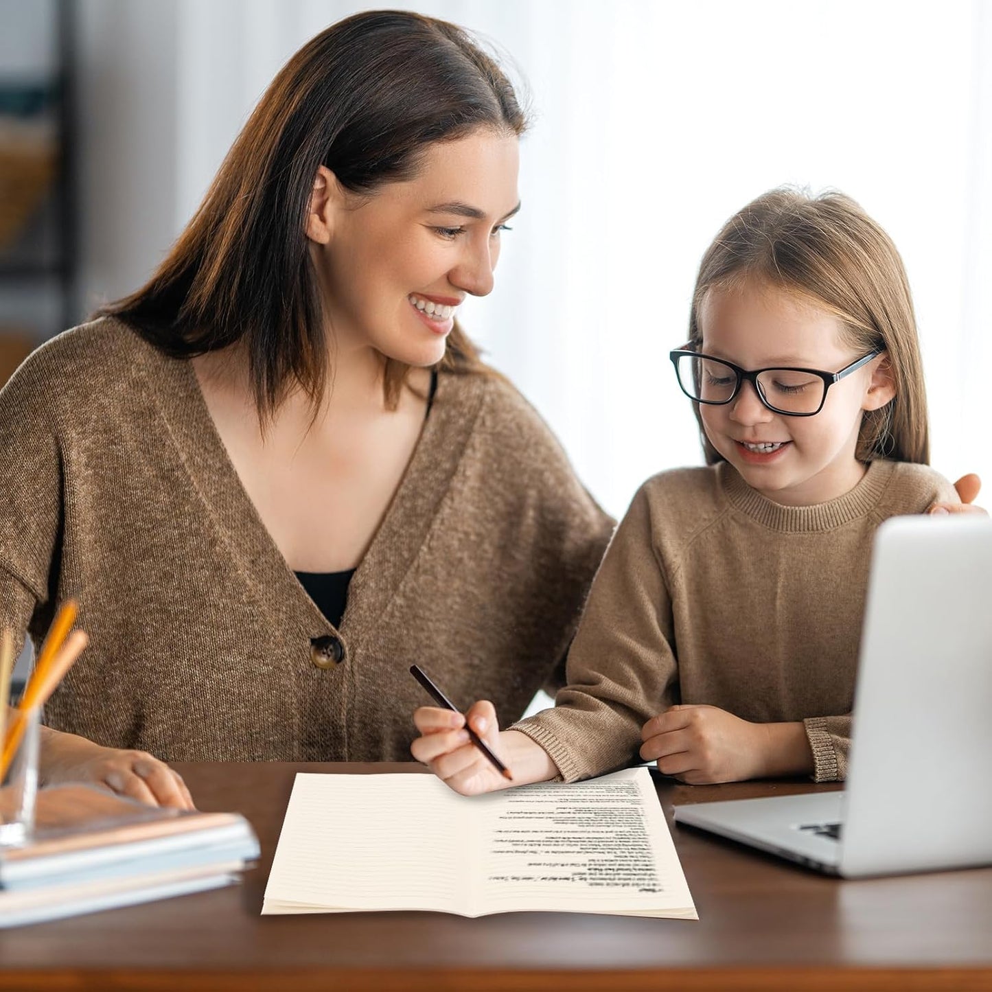 EOOUT 48 Pack A5 Lined Kraft Notebooks, Travel Journals Bulk 8.3x5.5in College Ruled Subject Notebooks 30 Sheets 60 Pages for Writing School Office Supplies