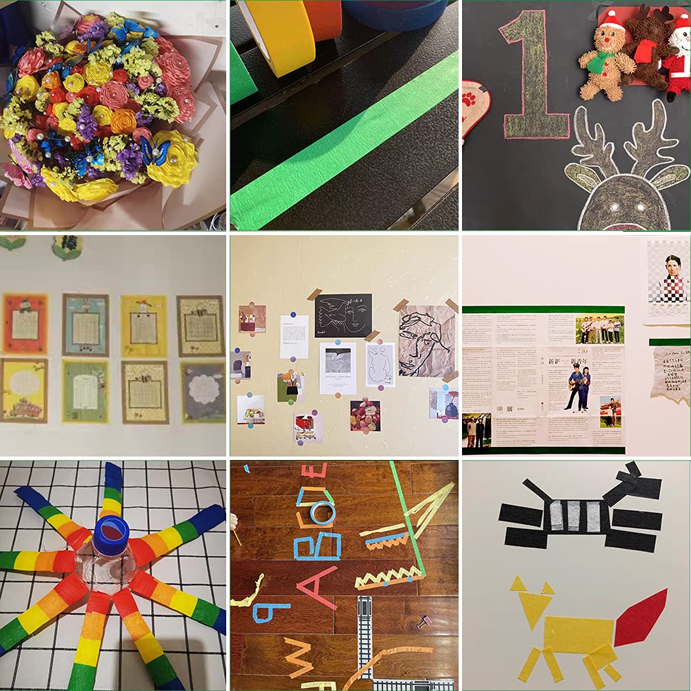 Colored Masking Tape, 7 Pack Colored Painters Tape 1inch Craft Tape, Masking Tape,Colorful Craft Tape for Kids Labeling Fun Art DIY, Decorative