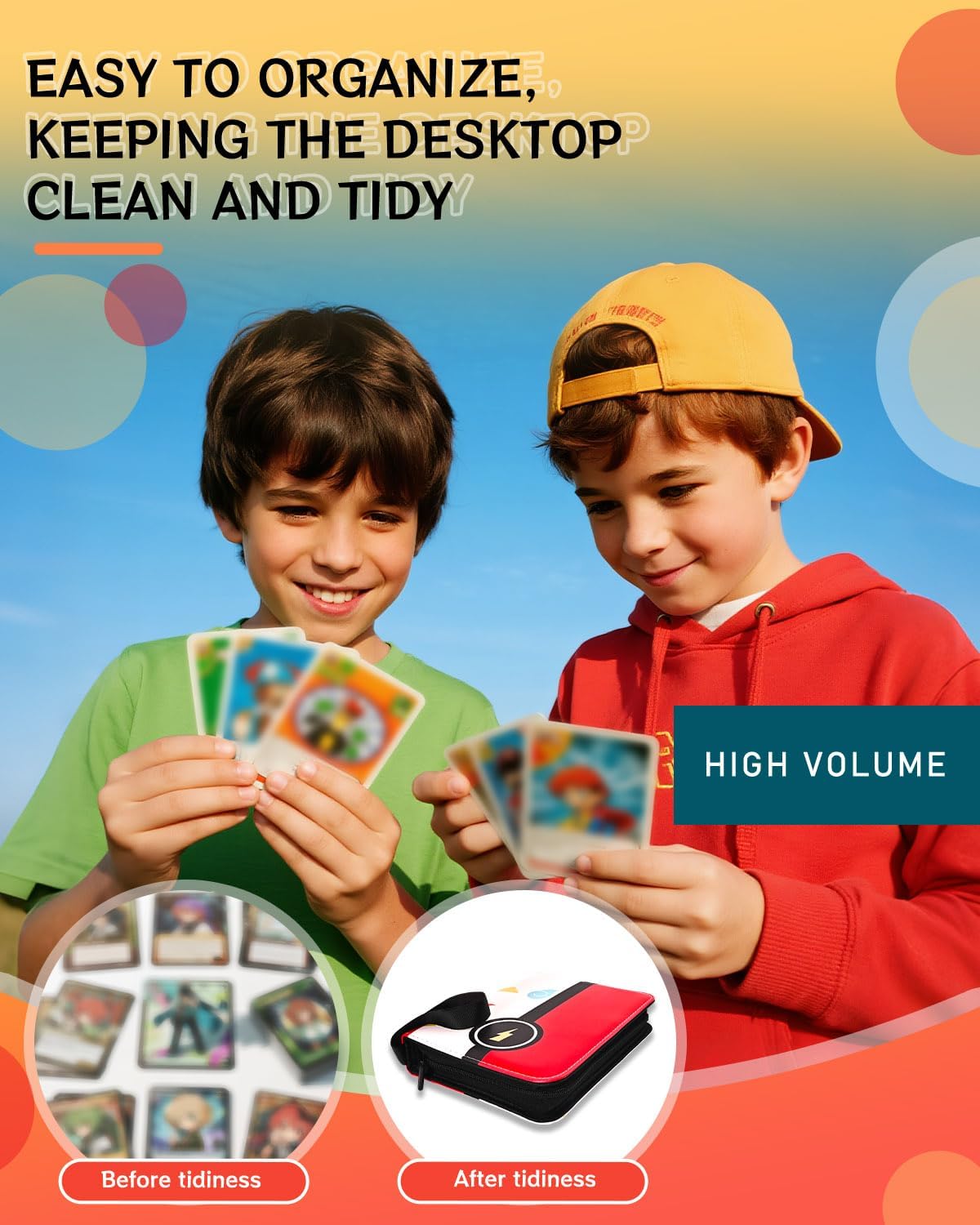 Card Binder for Card, 4-Pocket Trading Card Albums with 50 Removable Sleeve Cards Holder Collection Binders, Card Folder 400 Cards Capacity