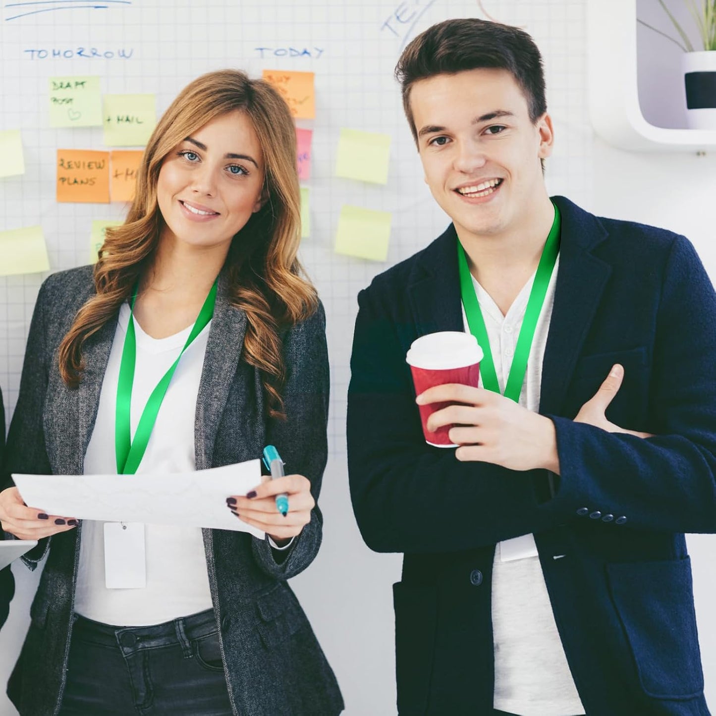 DE Breakaway Lanyards for Id Badges,Teacher Lanyard with with J-Hook Bulk Flat Lanyards for Name tag ID Badges Holder