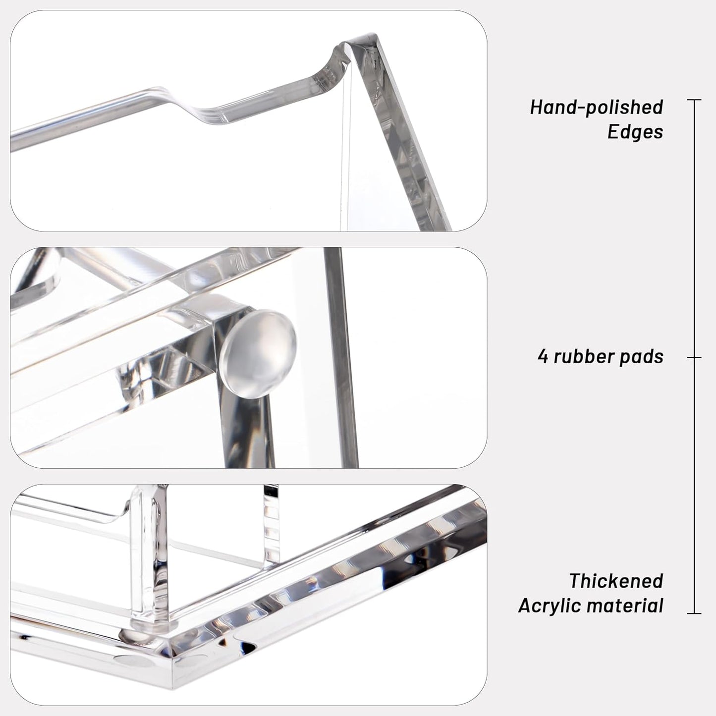 Business Card Holder for Desk, Acrylic Business Card Organizer , Multiple 6 Slots 3 Tier Business Cards Stand for Women& Men,Office Desk Accessories,Organize 300 Cards-1 Pack(Horizontal,Clear)