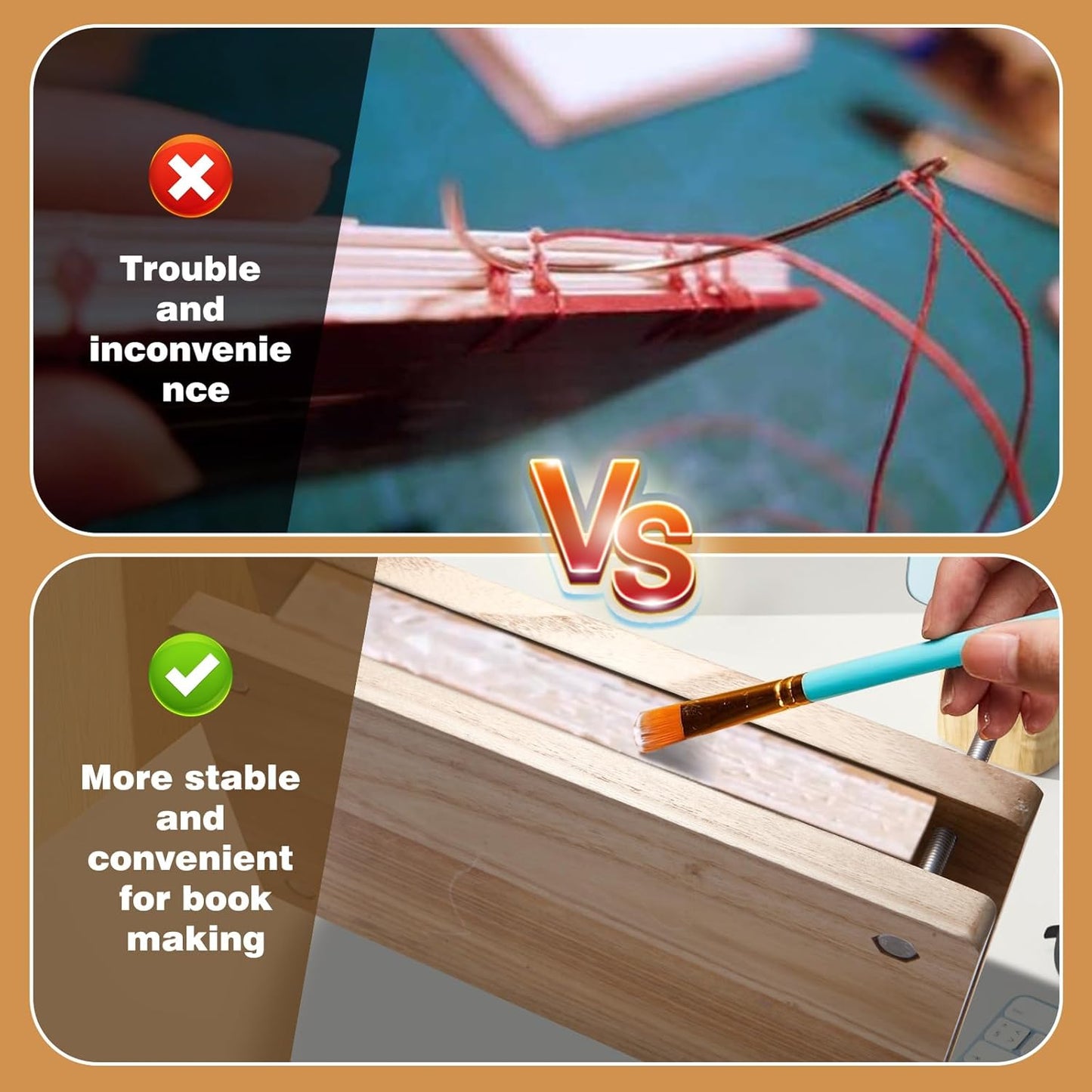 Book Press, Wooden Book Press Bookbinding, Portable Binding Press for Bookbinding, Binding Supplies for DIY Bookbinding Easy Assemble