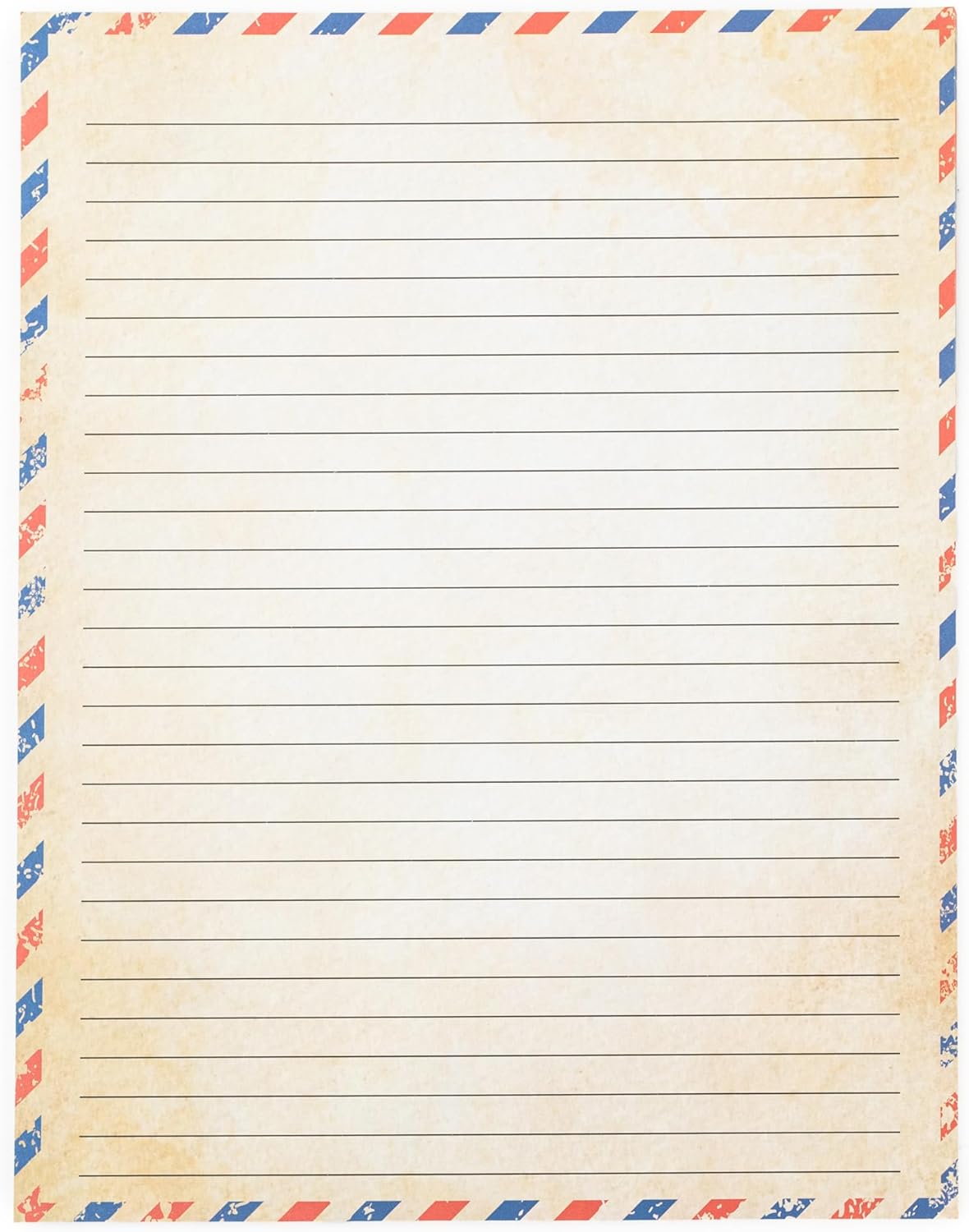 50 Pack Airmail Paper - Airmail Writing Paper - Blue Air mail Paper for Letter Writing, Invitations, Love Letters, Military Correspondence, Christmas letters, Vintage Letters - Size 8.5 x 11 inch