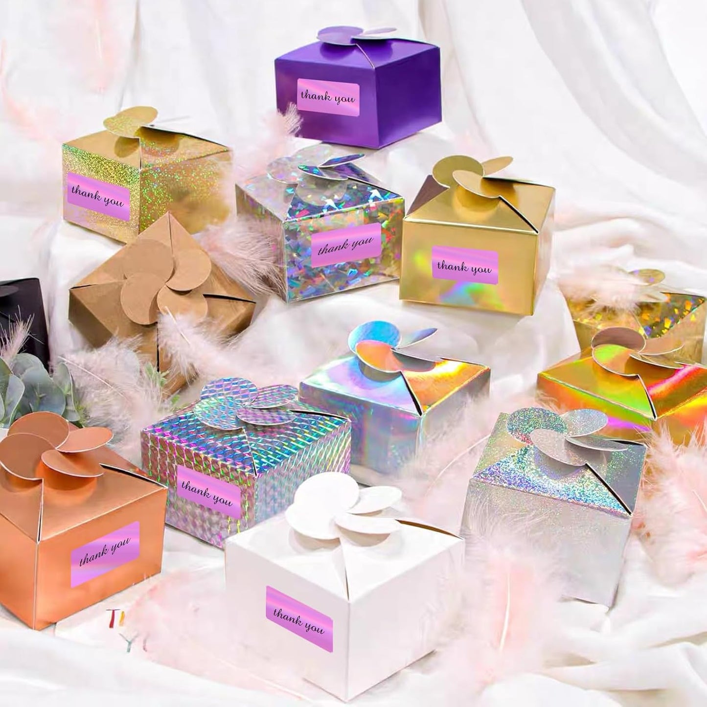 Direct Thermal Label 2x1 Inch- Barcode Labels- Holographic Thermal Sticker Labels for Address, Shipping, Compatible with Rollo Label Printer & MUNBYN& Zebra (300 Labels/Pink)