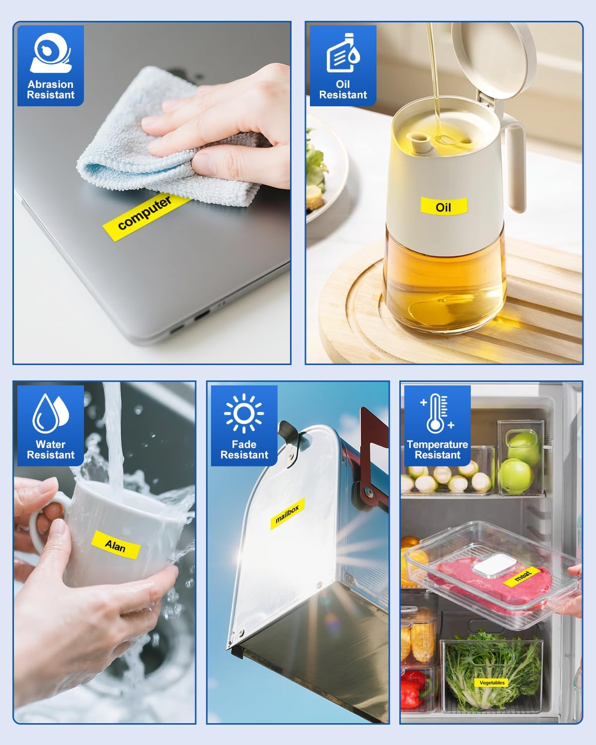 Tze631 12mm 0.47" Laminated Yellow Tape Compatible for Brother Tze-631 Tz-631 P Touch Tz Tze Label Tape 12mm 1/2" Black on Yellow for PTD210 PTD220 PTD400 PTD600 PTD610BT Label Maker, 4-Pack