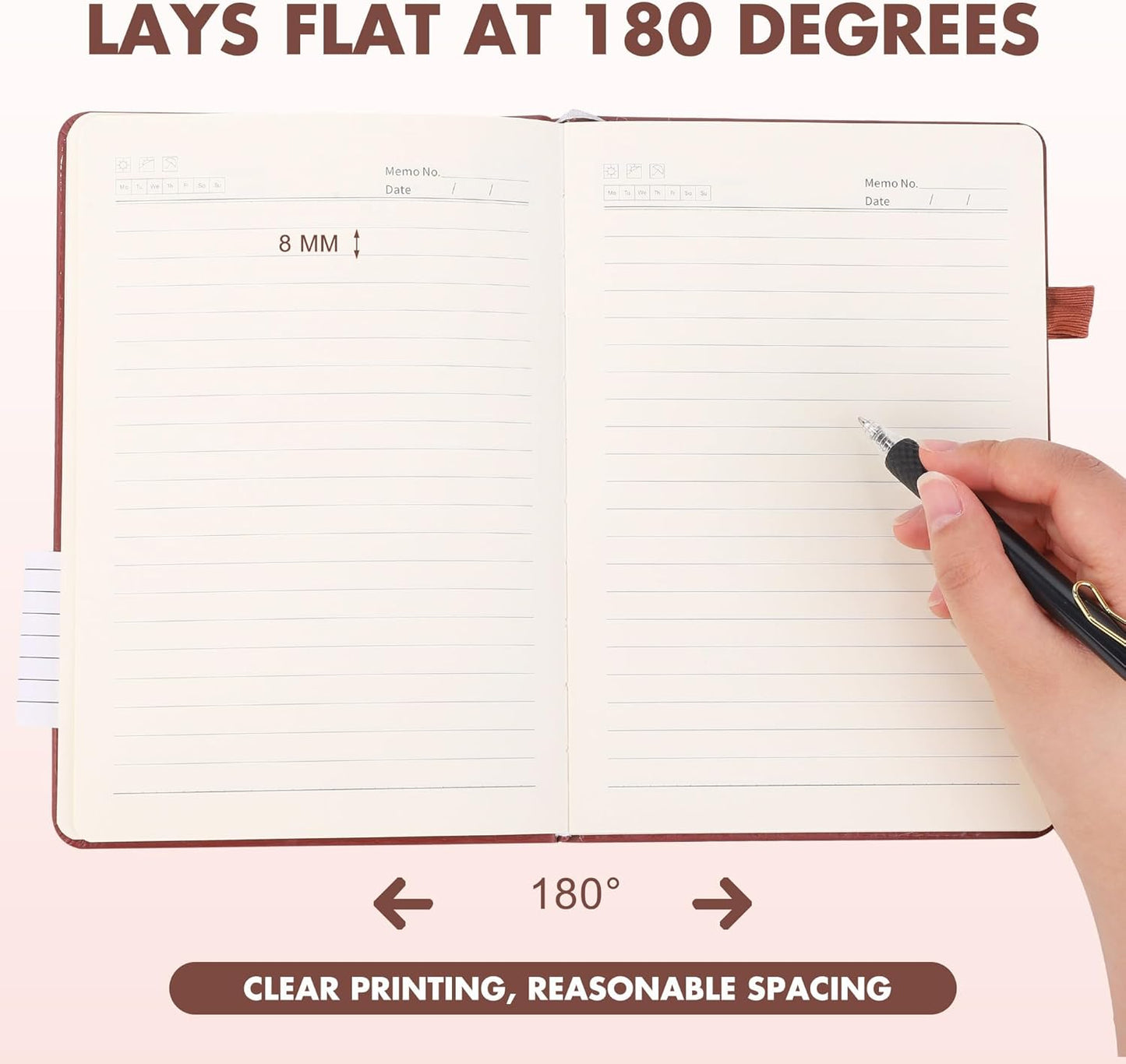 Aodaer 12 Set Lined Notebook Journals with Pens A5 Notebooks 100 GSM College Ruled Hardcover Notebook PU Leather Notepad with Pen Holder for Office School, 5.7 x 8.3 Inches, Deep Multicolor