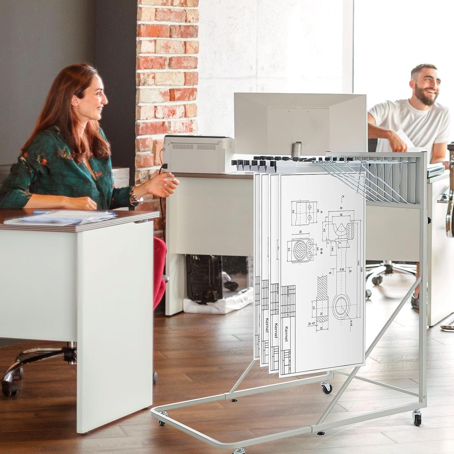 Estune 6 Pcs Blueprint Hanging Clamps Binding Strips Storage for Construction Paper Poster Plans Drawings Arts(18 Inches)