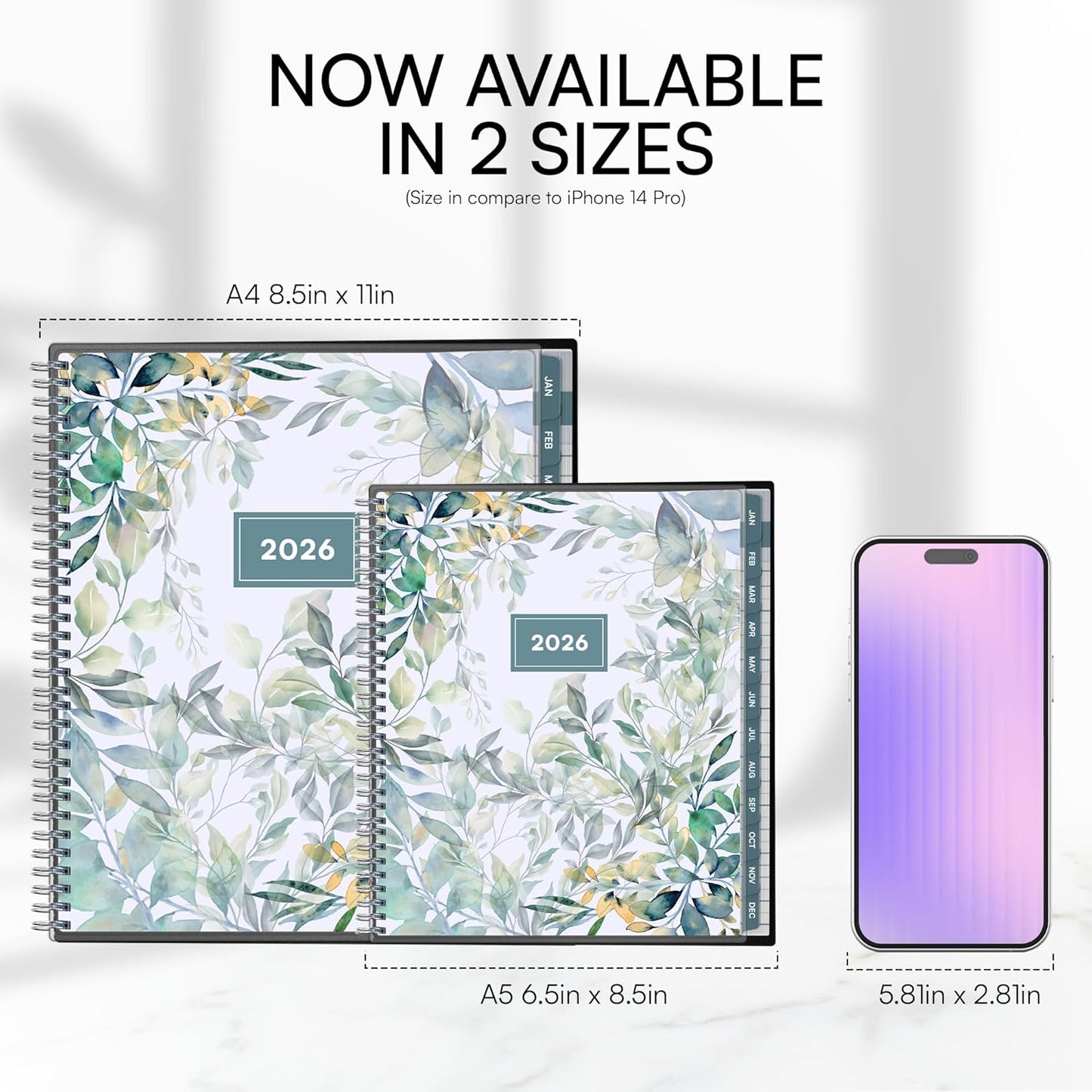 Ensight 2026 Appointment Book & Planner Ensight 8.5 x 11 inches Large Tabbed Daily Hourly Weekly Planner Schedule Book 15 Minute time Slots Business & Personal Planner Jan 2026 Dec 2026 Floral