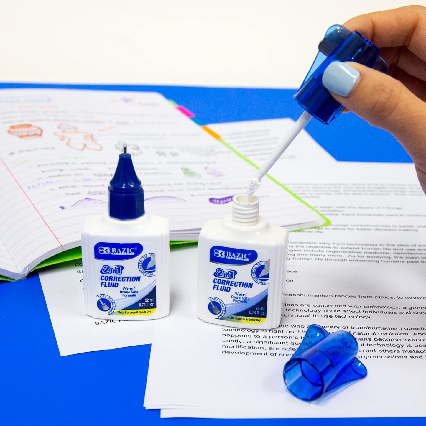 BAZIC 22ml 2 in 1 Correction w/Foam Brush Applicator & Pen Tip