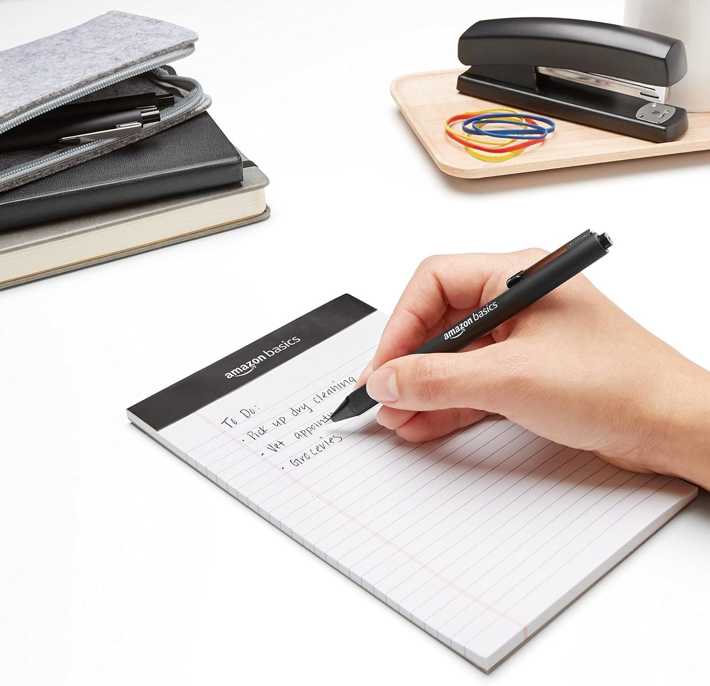 Amazon Basics Black Ballpoint Pens for Smooth Writing, Retractable, 12-Pack