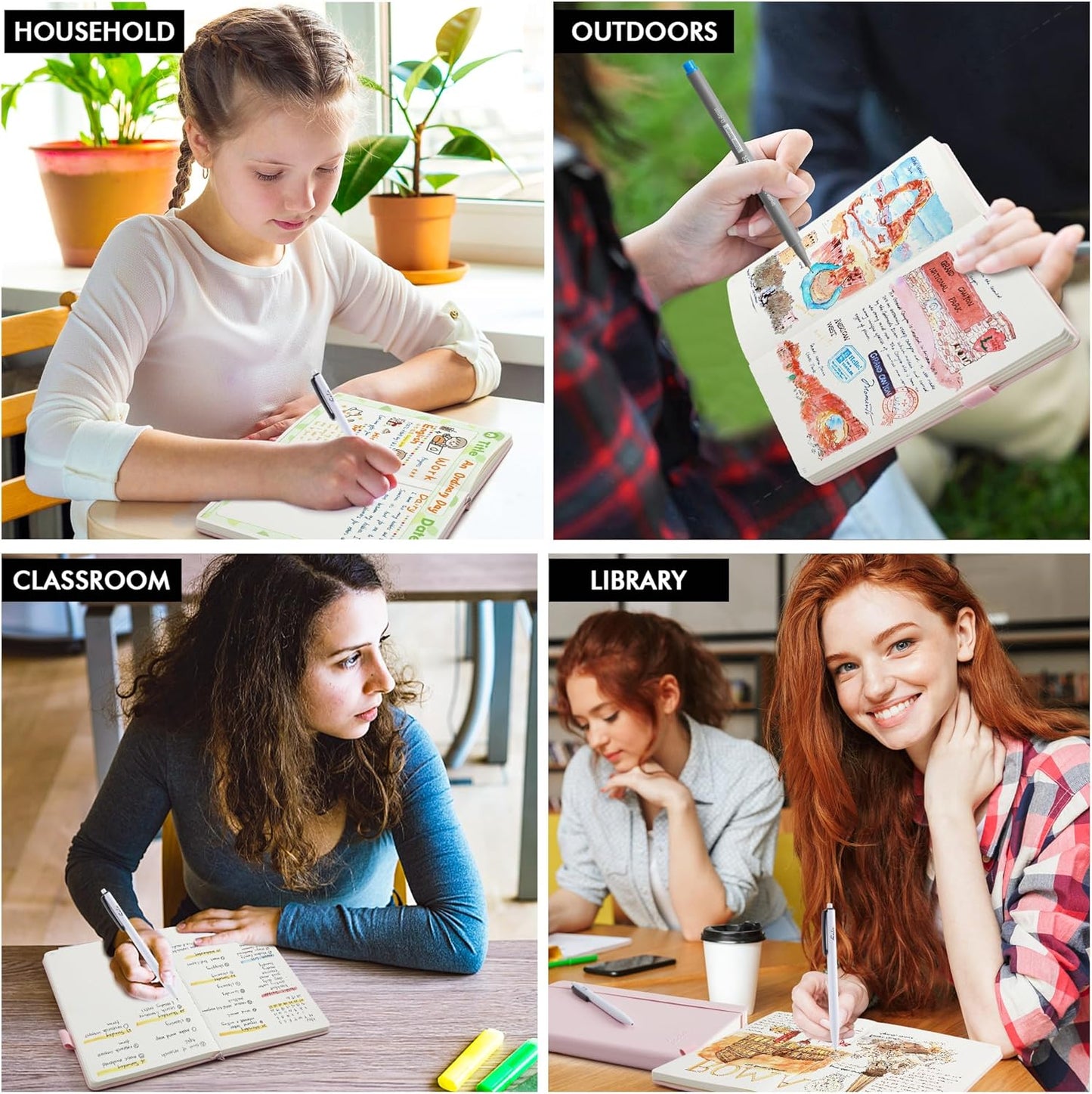 Dotted Journal Kit, Feela Dot Grid Journal Hardcover Planner Notebook Set For Beginners Women Girls Note Taking with Journaling Supplies Stencils Stickers Pens Accessories, A5, 224 Pages, Red