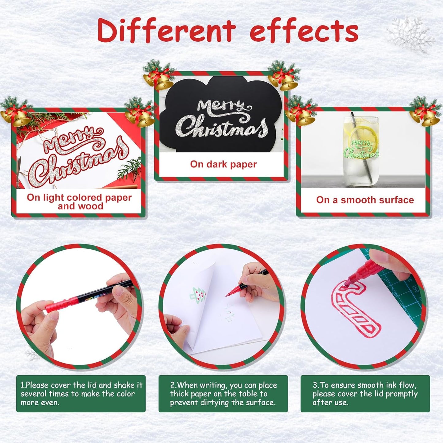 FUMILE 8 Colors Double Line Outline Markers,Glitter Marker for Kid Teens,Self Outline Metallic Markers for Art Supplies,Metallic Glitter Pen Set for Teen Girl.