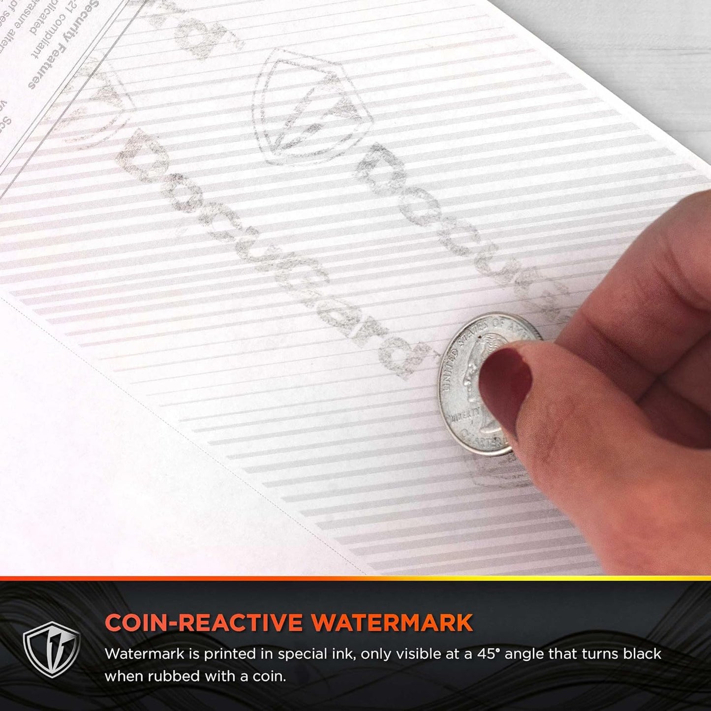 DocuGard Standard Burgundy Marble Top High Security Check Paper - Laser/Inkjet Printer Compatible - 11 Security Features - 500 Blank Business Checks (04503)