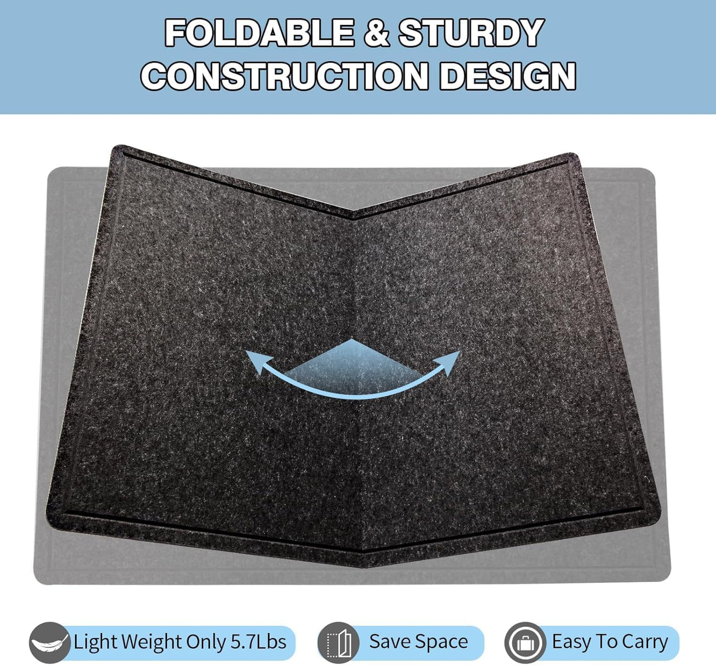 Bulletin Board - 23.5 x 17.5 inches Decorative Felt Pin Board - Cork Board Alternative for Wall - Foldable Photo Board Self-Adhesive Prayer Board with 20 Pushpins - Dark Gray