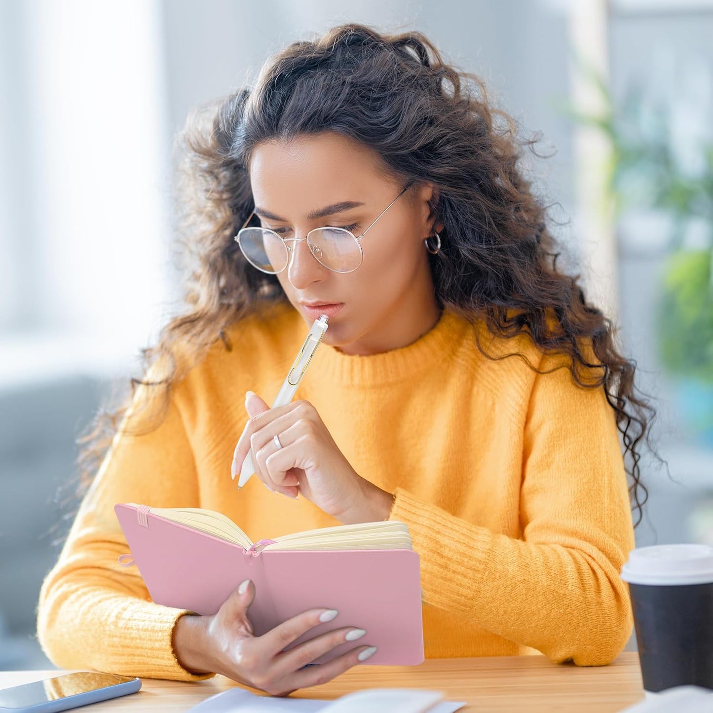 Aodaer 50 Sets Pocket Notebook Journal with Pens, 160 Pages, 3.5 x 5.5 Inch Mini Lined Journal Notebook A6 Leather Hardcover College Ruled Notepad with Pen Holder for School Office Gifts, Pink