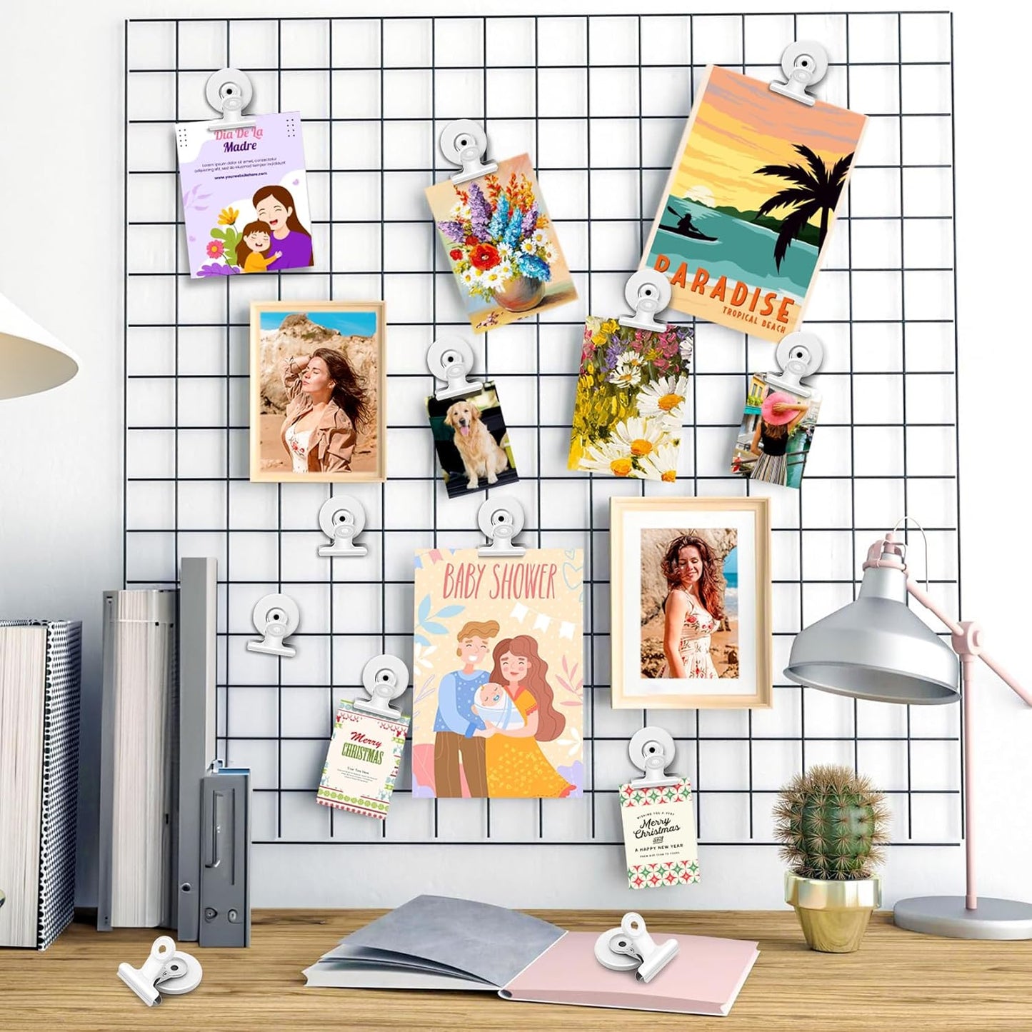 20 Pack Refrigerator Magnets, White Magnetic Clips Whiteboard Magnets, Magnet Clips Heavy Duty Fridge Magnets for Photo Displays, Home, Office, Classroom