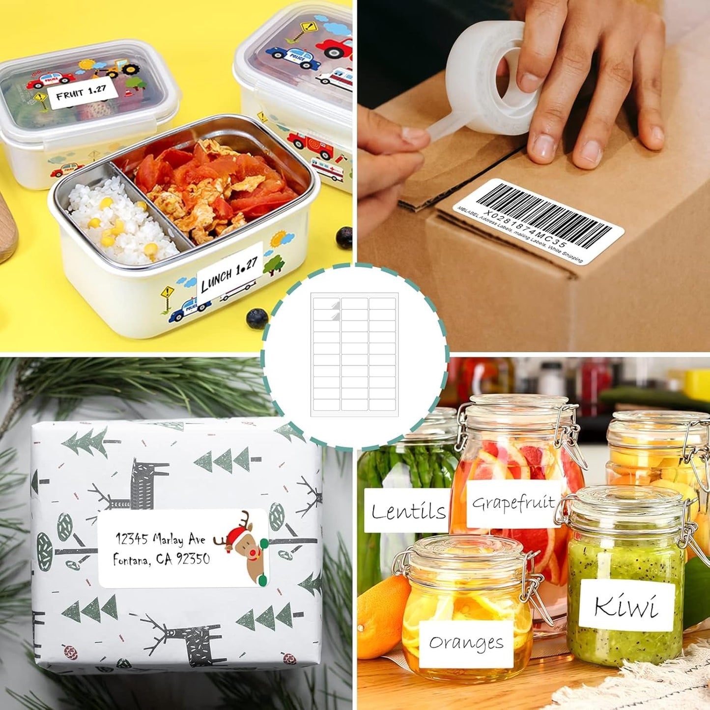 200 Sheets 6000 Lables Shipping Return Address Labels for Laser & Inkjet Printers, 1" x2-5/8 White Shipping Labels, 30 Up Labels Printable Mailing Address Label