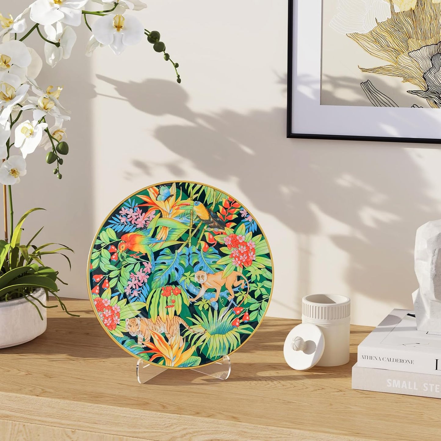 5 Pack Acrylic Display Stand, Plate Stand for Display, Clear Easel Stand, Display Holder for Card, Frame, Picture, Magazine, Book, CD, Phone (Large/ 4.5 Inch)