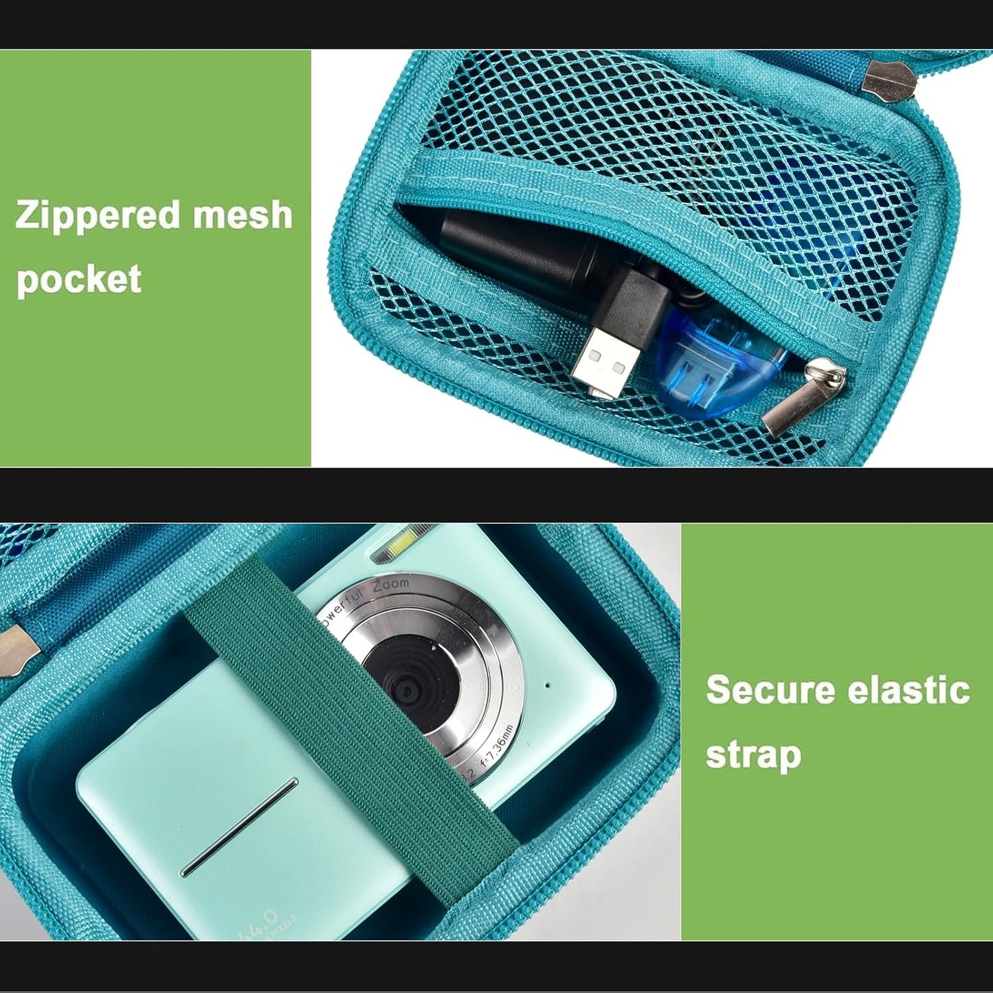 Case Compatible with VAHOIALD FHD 1080P Digital Camera/for CAMKORY Digital Point and Shoot/for Kodak PIXPRO FZ45-BK 16MP Vlogging/for IWEUKJLO/for Nsoela, Holder for SD Card More (Dark Green)