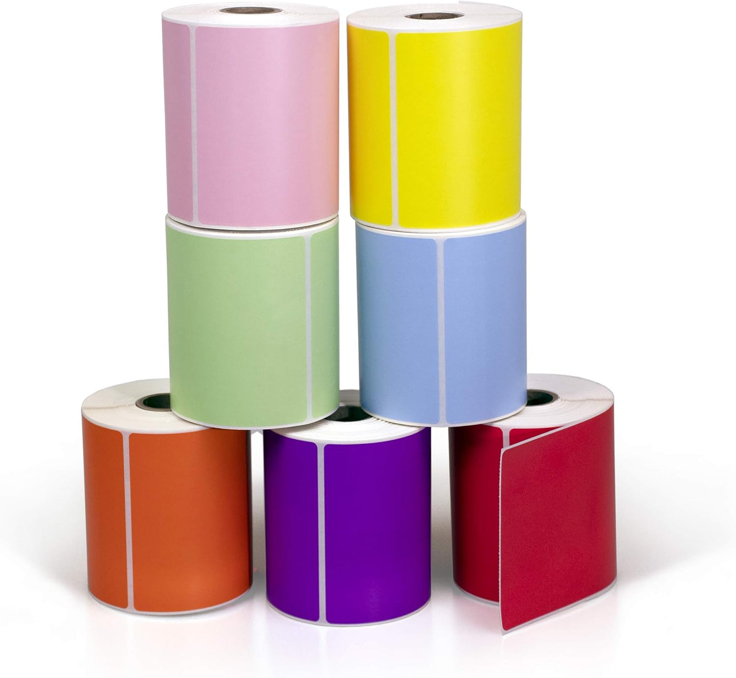 4" X 6" Direct Thermal Perforated Stickers Labels for Shipping Labels, Inventory, and Color Coding - Compatible with Zebra, Rollo, Godex and More (Yellow, 6 Rolls)