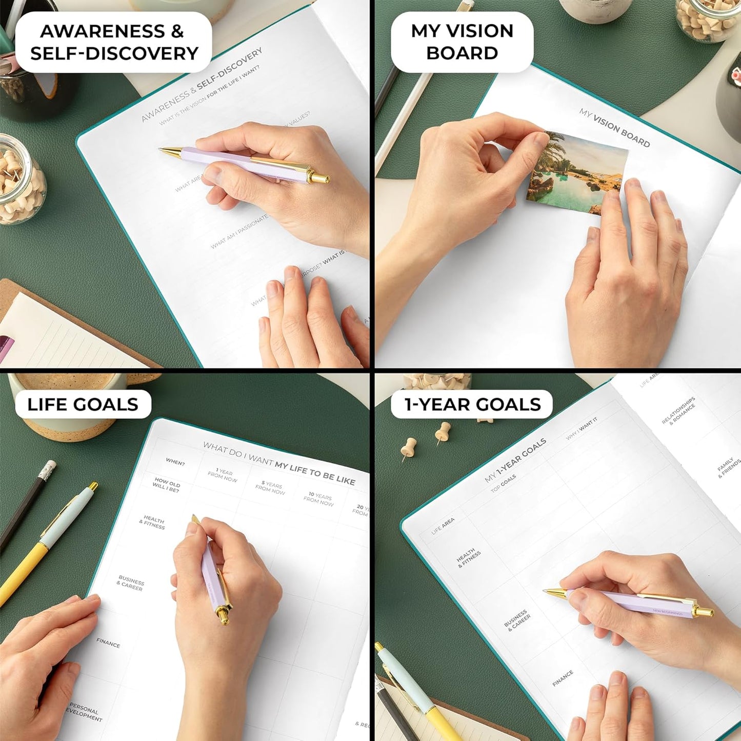 Clever Fox Planner PRO Schedule – Undated Weekly & Monthly Life Planner with Time Slots, Appointment Book & Daily Organizer, A4 (Dark Teal)