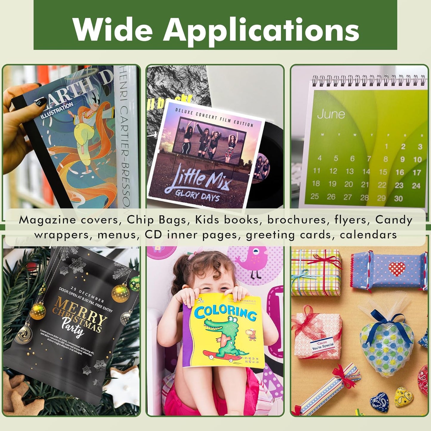 Double Sided Thin Photo Paper Glossy 8.5x11 Inch 32lb for Inkjet Printers Dye Ink 120gsm for Menu Flyer Brochure Printing 50 Sheets