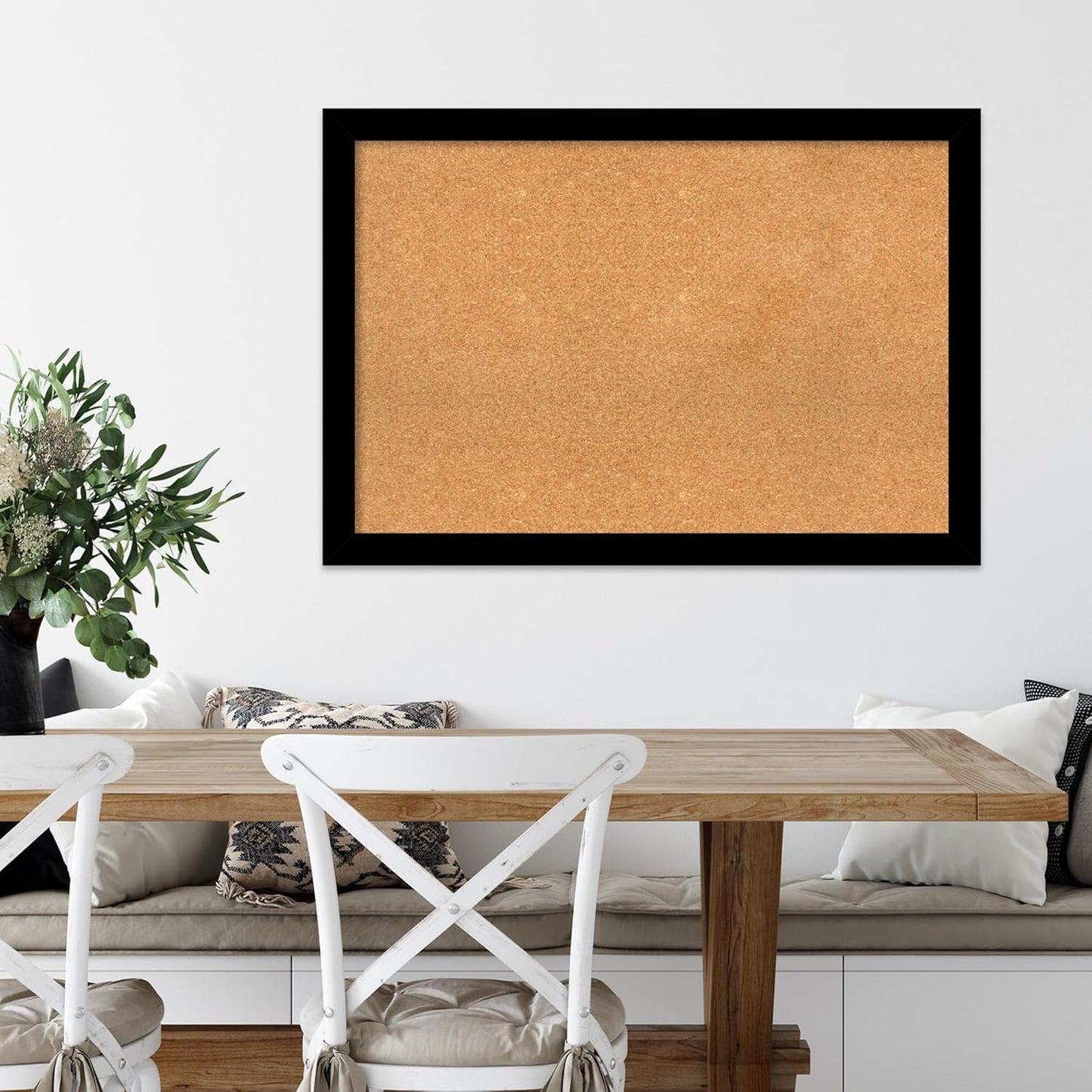 Amanti Art Natural Cork Board for Wall, 27x39 Vision Board with Black Wood Frame, Large Corkboard Office Decor for Home Organization, Modern Contemporary Corkboard Pinboard to display items for home