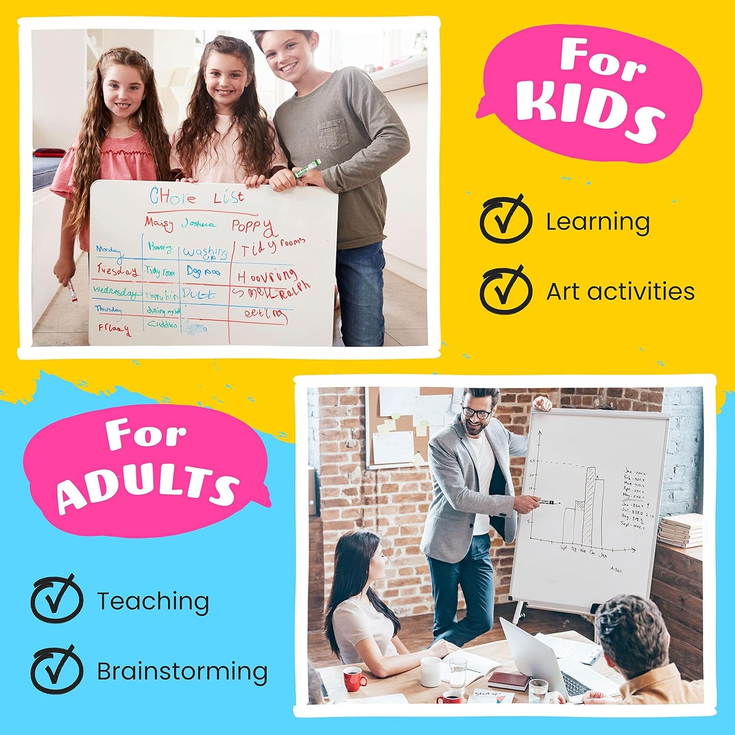 Chalkola Dry Erase Markers Bulk (60 Pack, 12 Vibrant Colors) | Chisel Tip WhiteBoard Markers, Dry Erase Pens - White Board Pens for Kids, Teachers - Home, Office, School Classroom Supplies